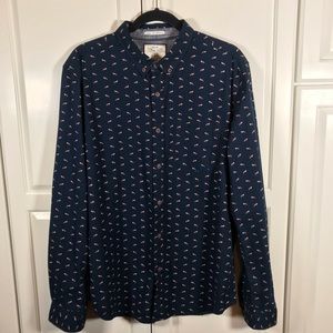 Cactus Man Slim Fit  Fox Printed Dress Shirt Sz Xl